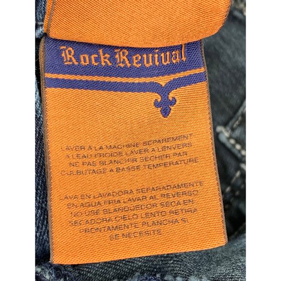 Rock Revival Jacklyn Easy Boot Jeans Women's Sz 29 Embellished Pockets Med Wash - Picture 8 of 14